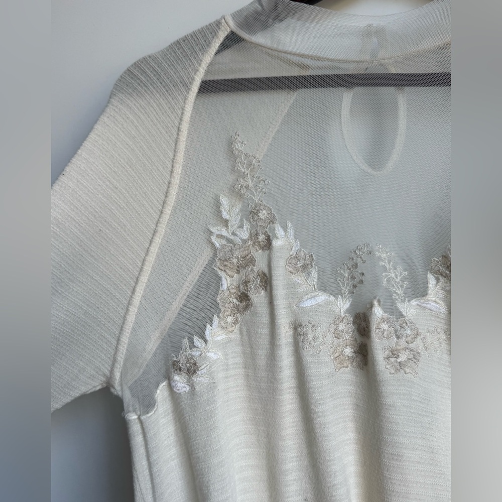 Free People Saheli Embroidered Mesh XS bohemian tunic delicate ethereal sheer - Picture 3 of 12